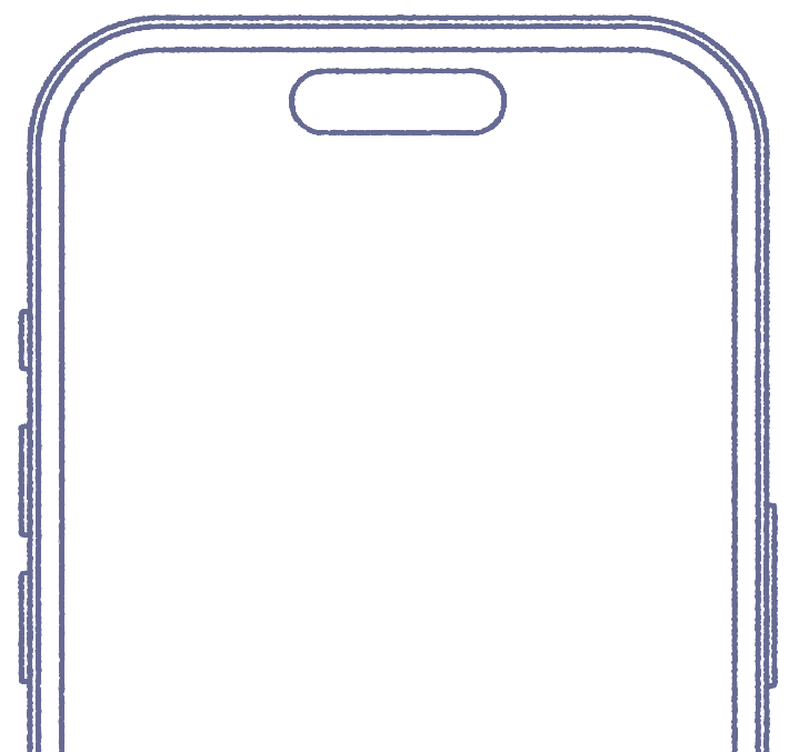 Upper frame of iphone with a locked icon on top against the black screen